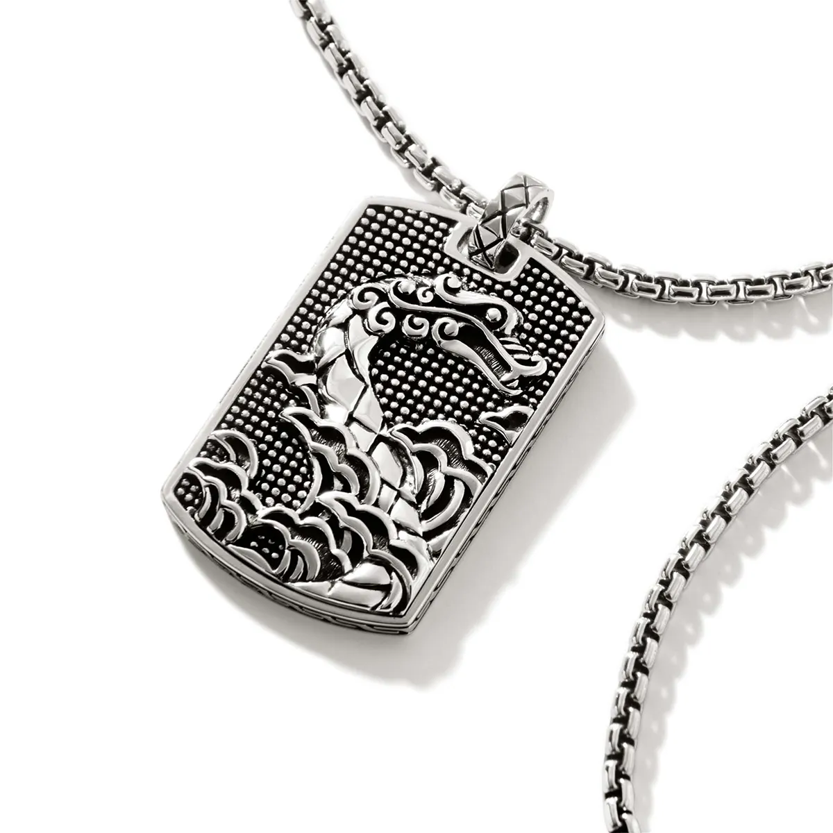 John Hardy Naga Dog Tag Pendant Necklace