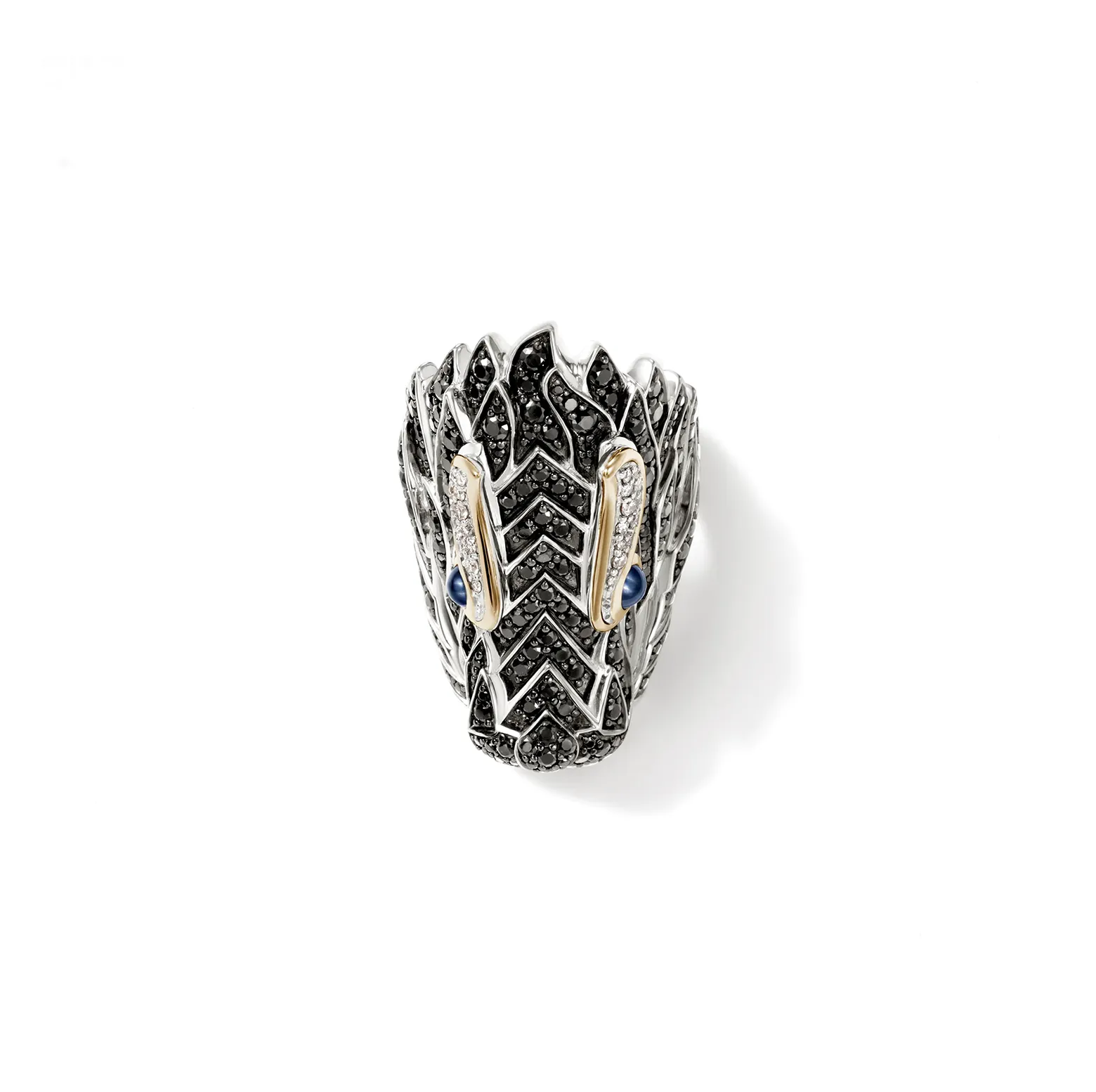 John Hardy Naga Mixed Metals Diamond and Sapphire Saddle Ring