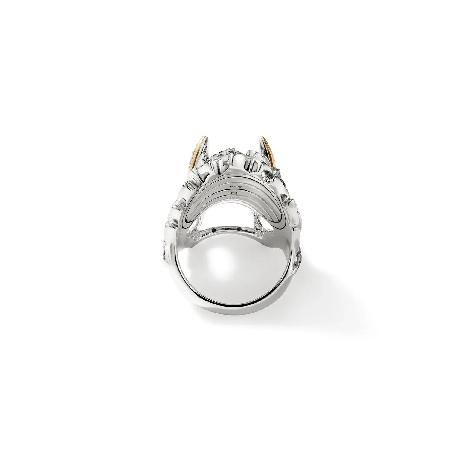 John Hardy Naga Mixed Metals Diamond and Sapphire Saddle Ring