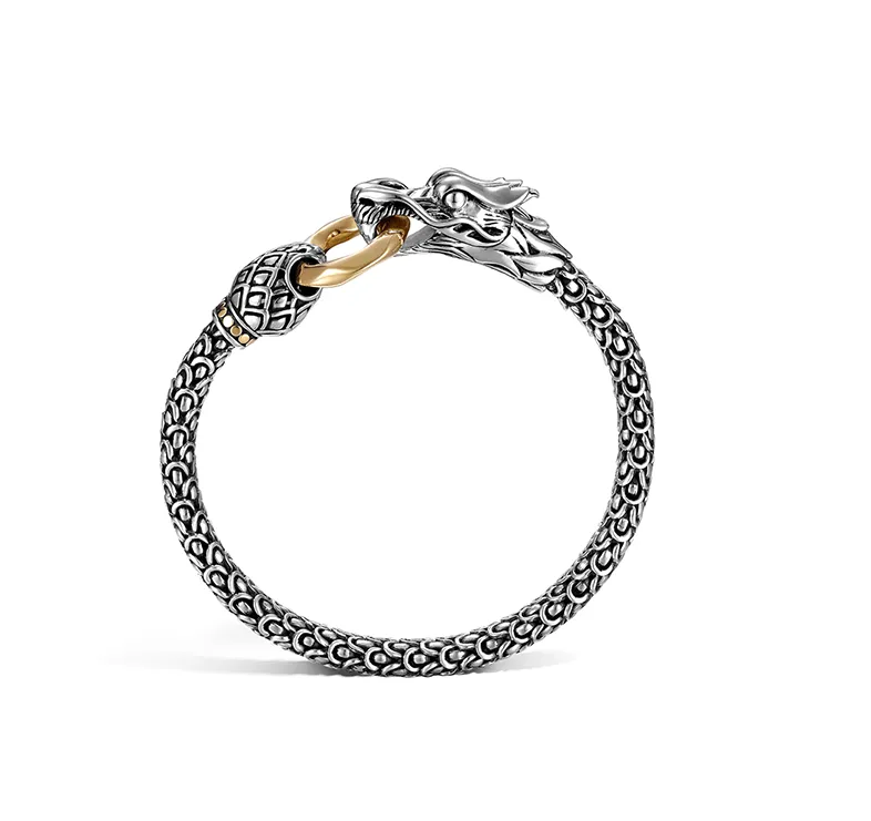 John Hardy Naga Sterling Silver and Yellow Gold Dragon Bracelet