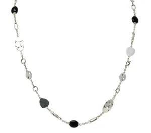 John Hardy Onyx Sterling Silver Dot Long Chain Necklace