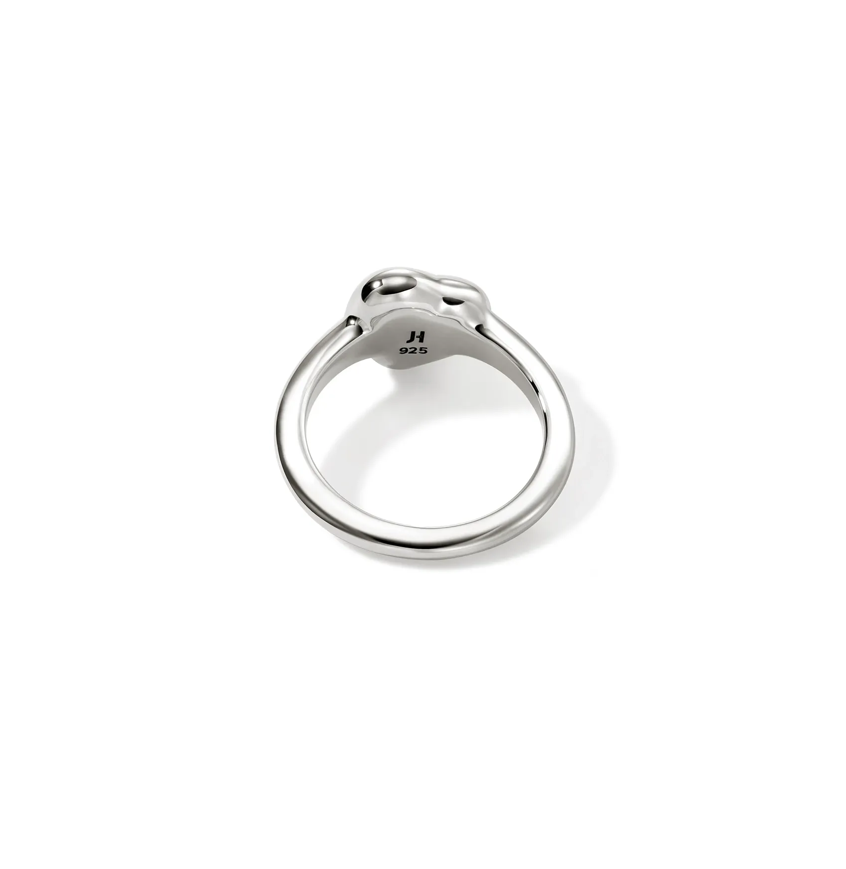 John Hardy Pebble Sterling Silver Heart Diamond Ring