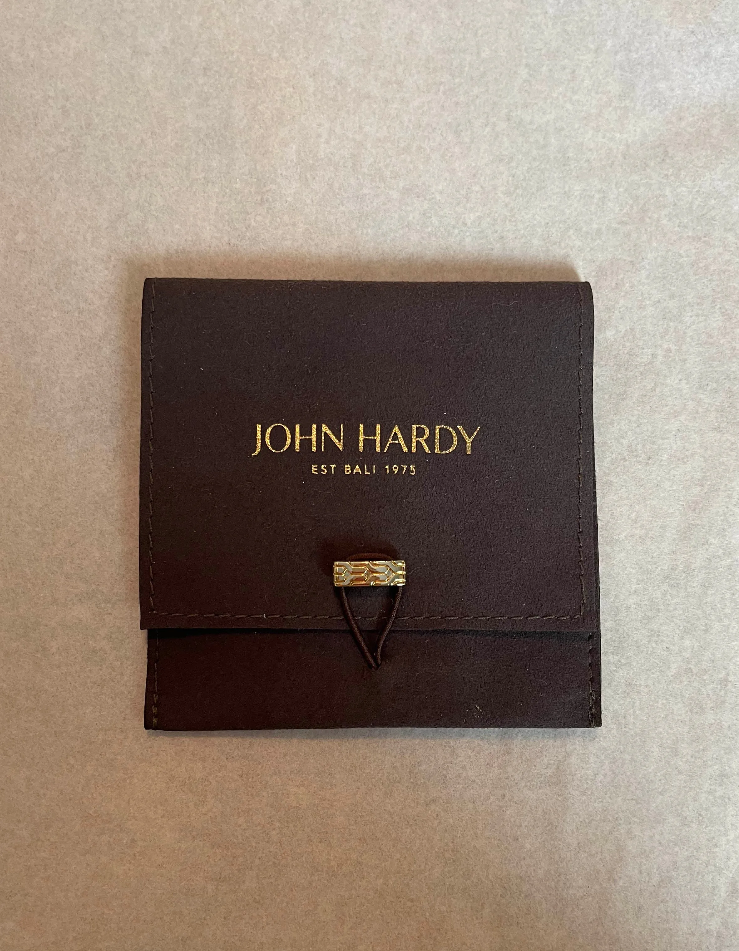 John Hardy Plated Sterling Silver & Diamonds Medium Modern Chain Ring sz 7