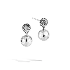 John Hardy Silver Classic Chain Hammered Drop Earrings
