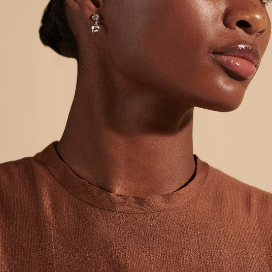 John Hardy Silver Classic Chain Hammered Drop Earrings