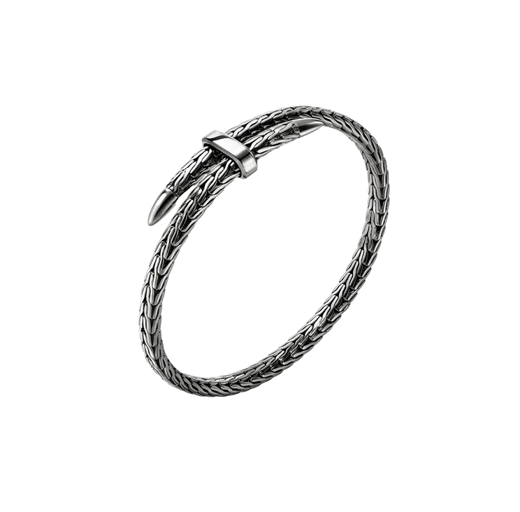 John Hardy Spear Sterling Silver Flex Cuff with Black Rhodium