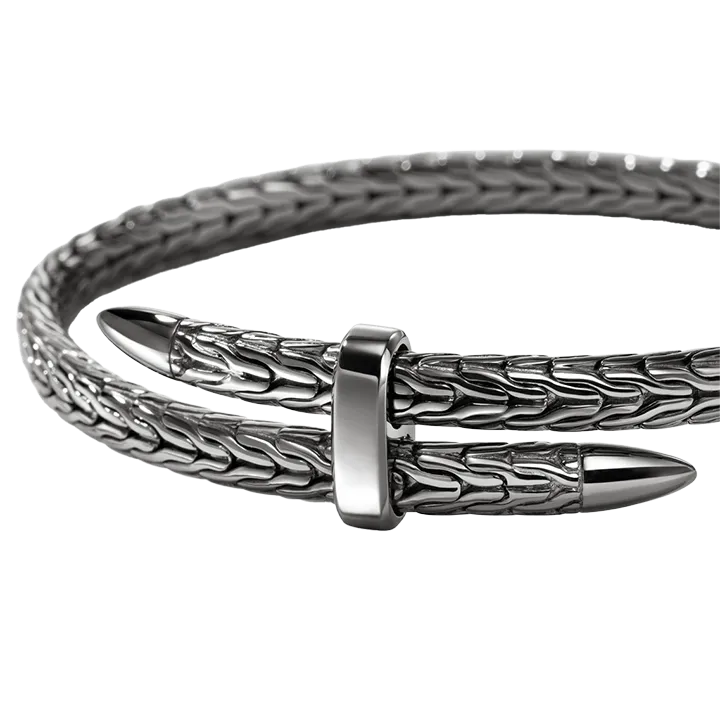 John Hardy Spear Sterling Silver Flex Cuff with Black Rhodium