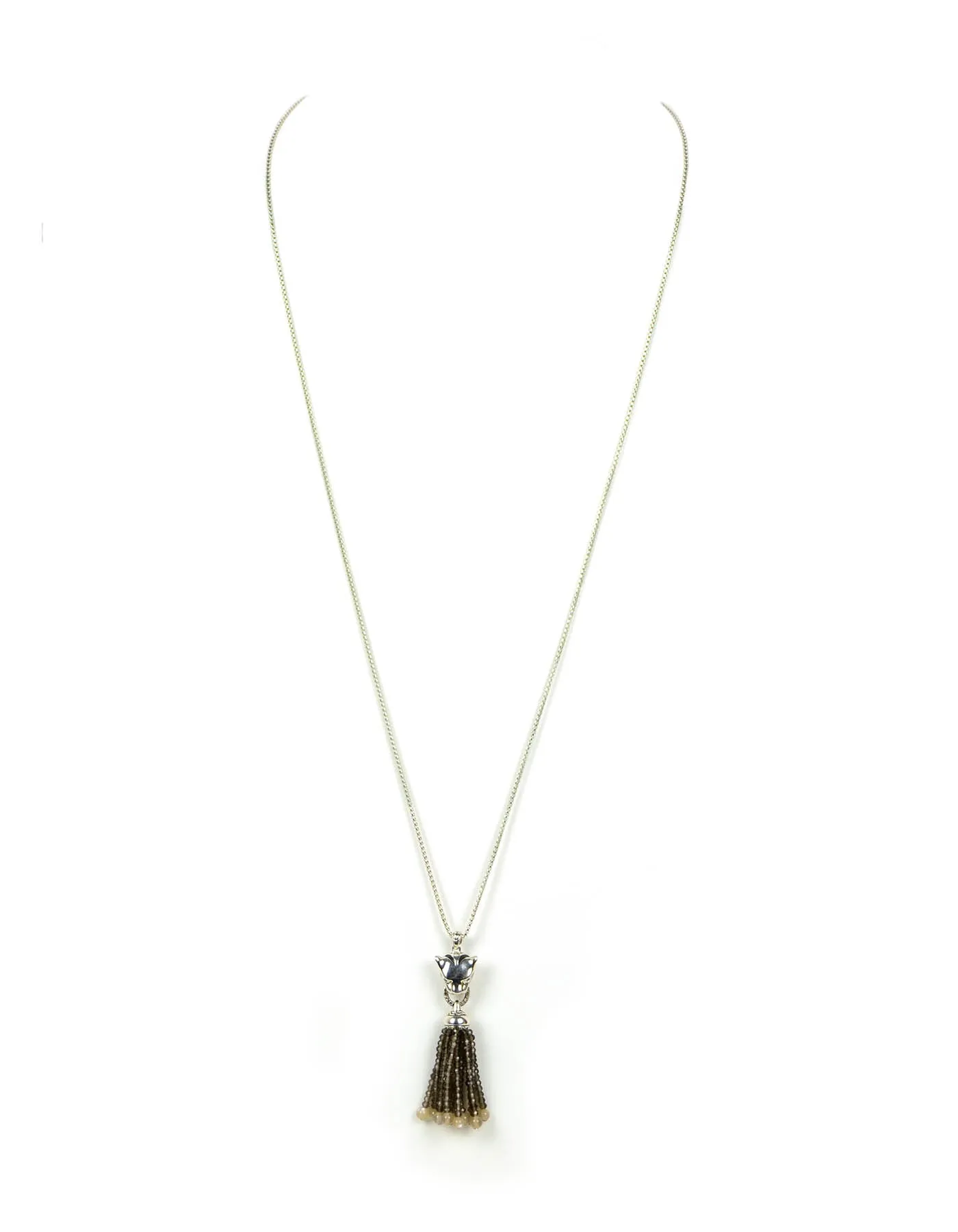 John Hardy Sterling & Diamond Macan Legends Tiger Necklace w/ Tassel