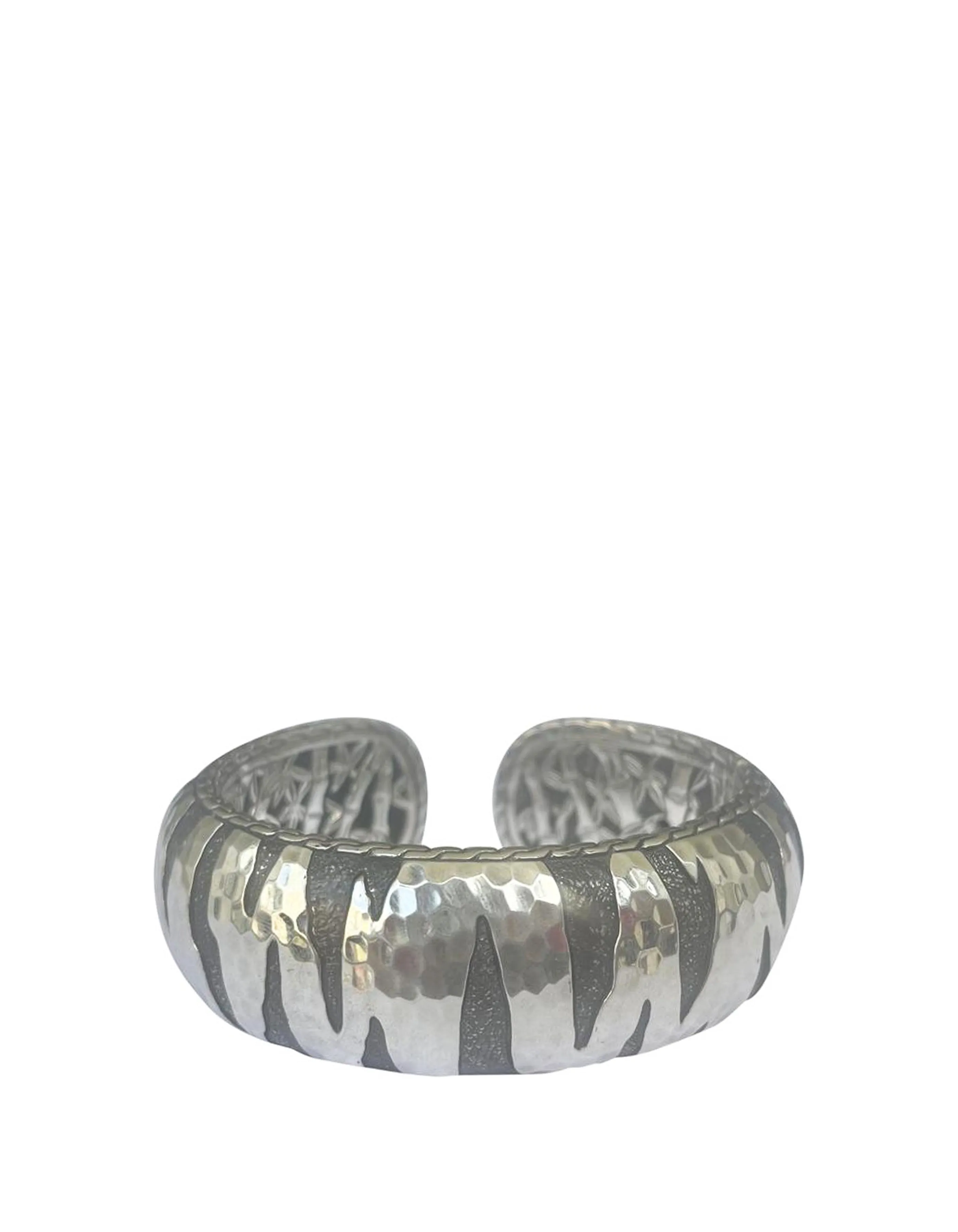 John Hardy Sterling Palu Macan Stripe Hinged Cuff Bracelet