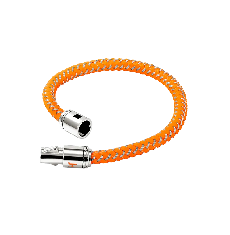 John Hardy Sterling Silver Orange Rubber and Enamel Bracelet