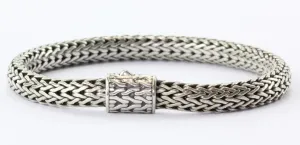 John Hardy Sterling Silver Wheat Chain Bracelet 6 MM