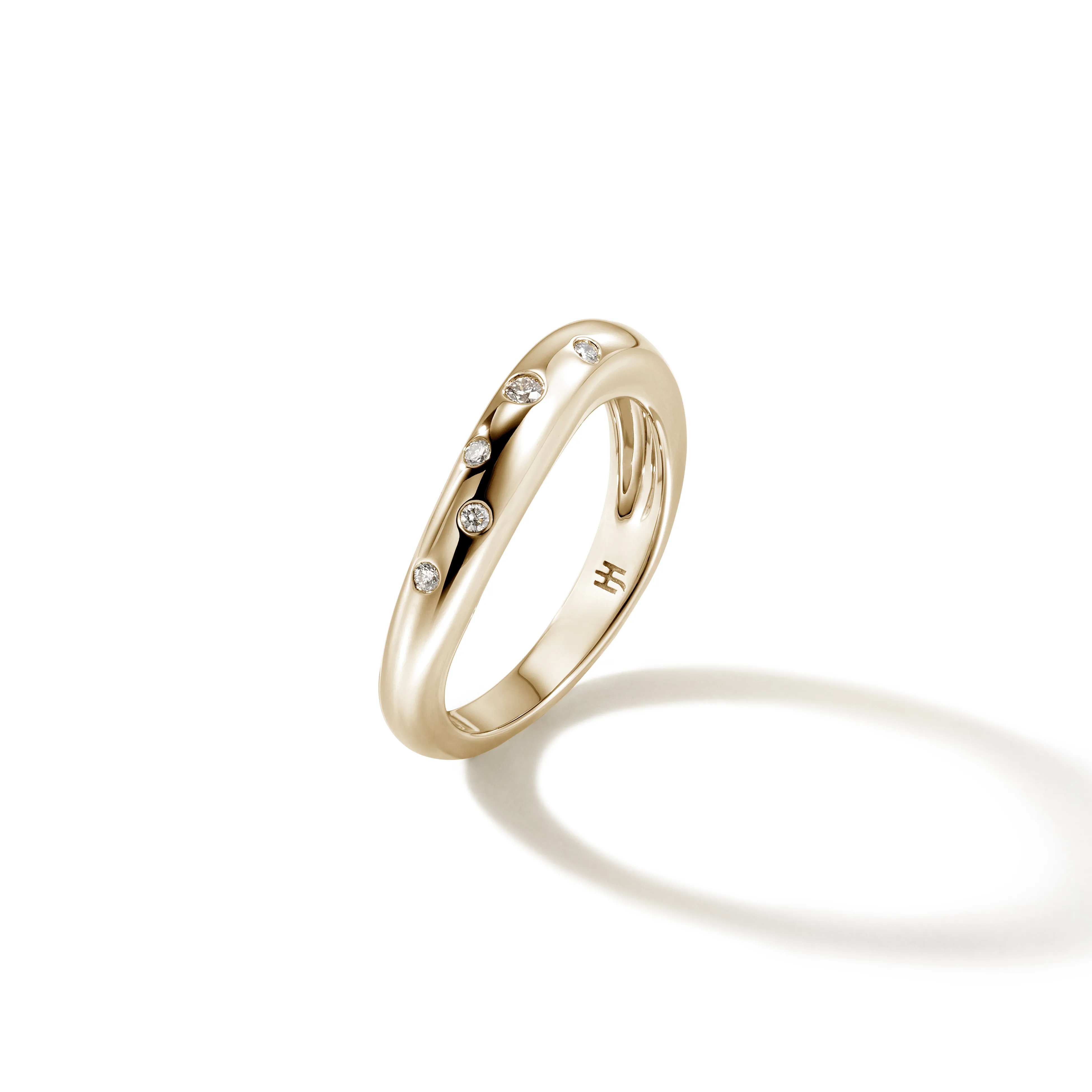John Hardy Surf Gold Scattered Diamond Ring