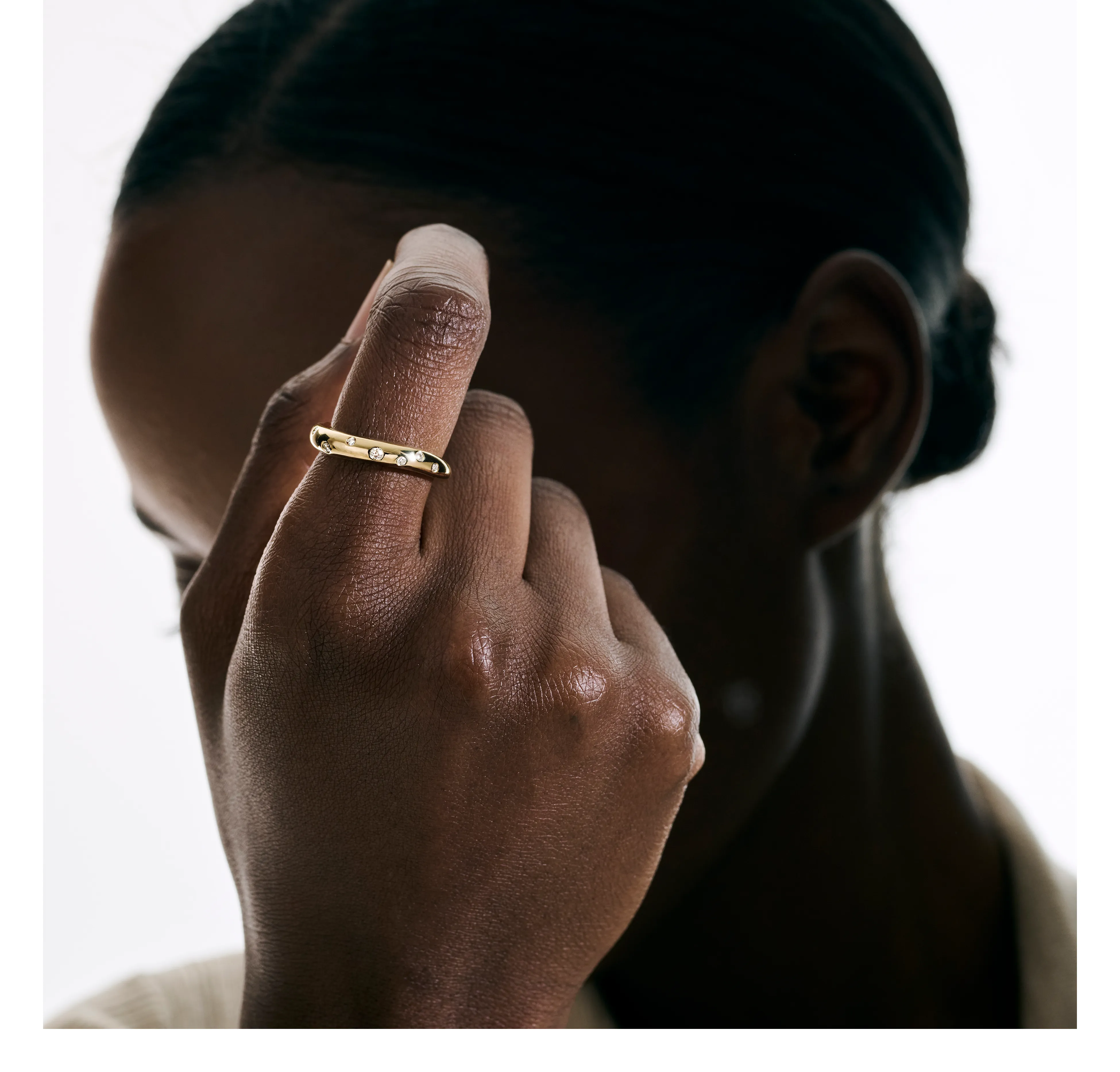 John Hardy Surf Gold Scattered Diamond Ring
