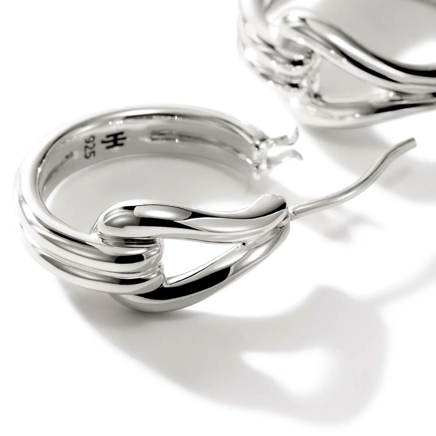 John Hardy Surf Silver Hoop Earrings, 18.5mm