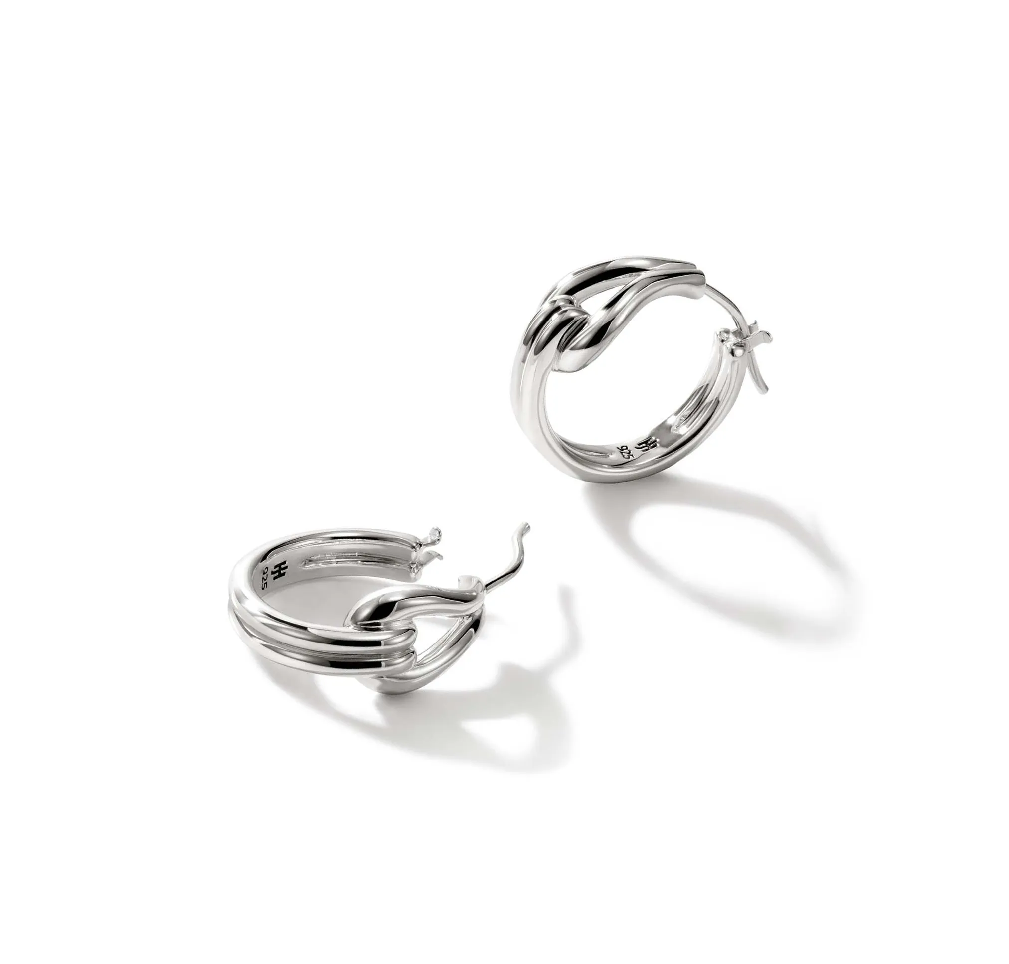 John Hardy Surf Silver Hoop Earrings, 18.5mm