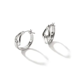 John Hardy Surf Silver Hoop Earrings, 18.5mm