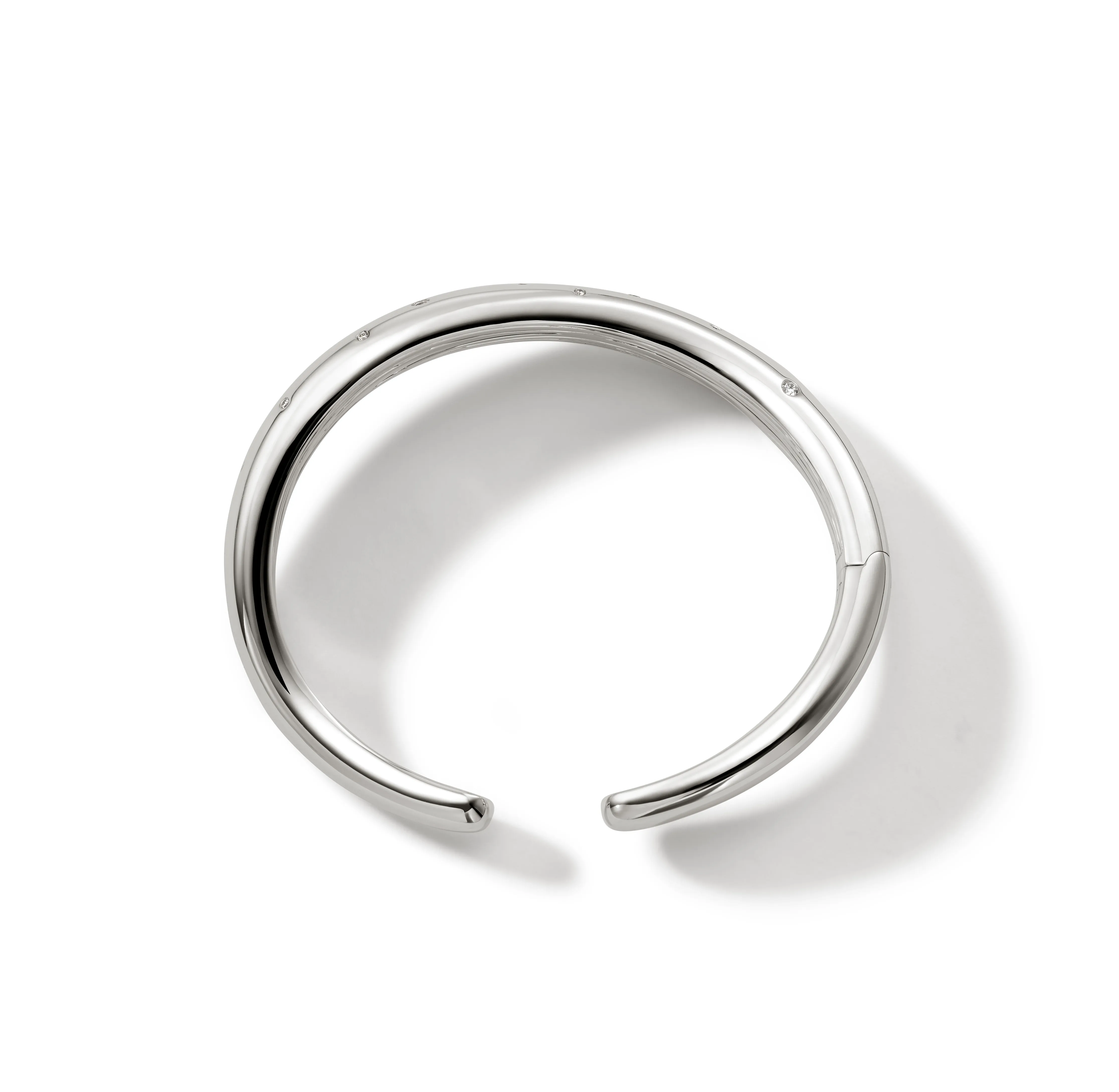 John Hardy Surf Silver Scattered Diamond Kick Cuff