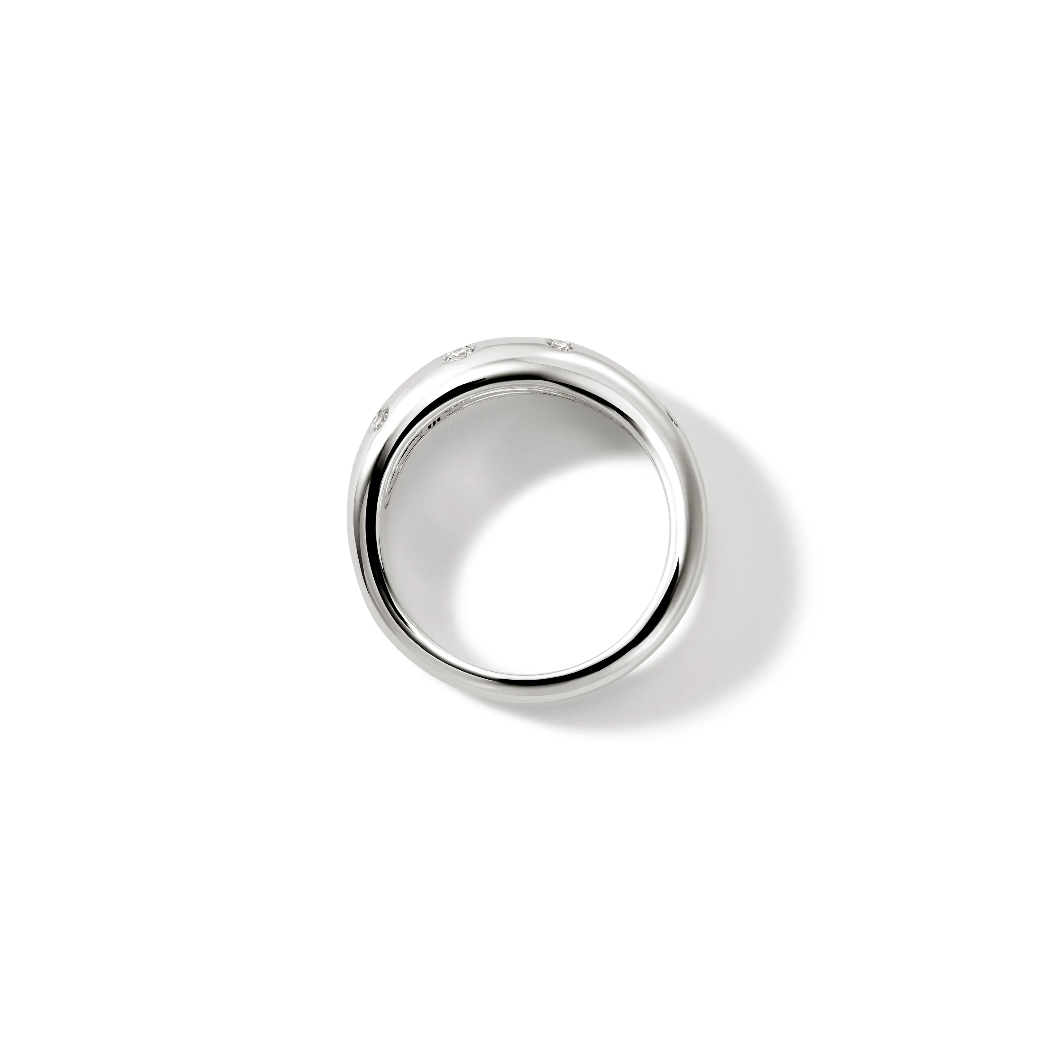 John Hardy Surf Silver Scattered Diamond Ring