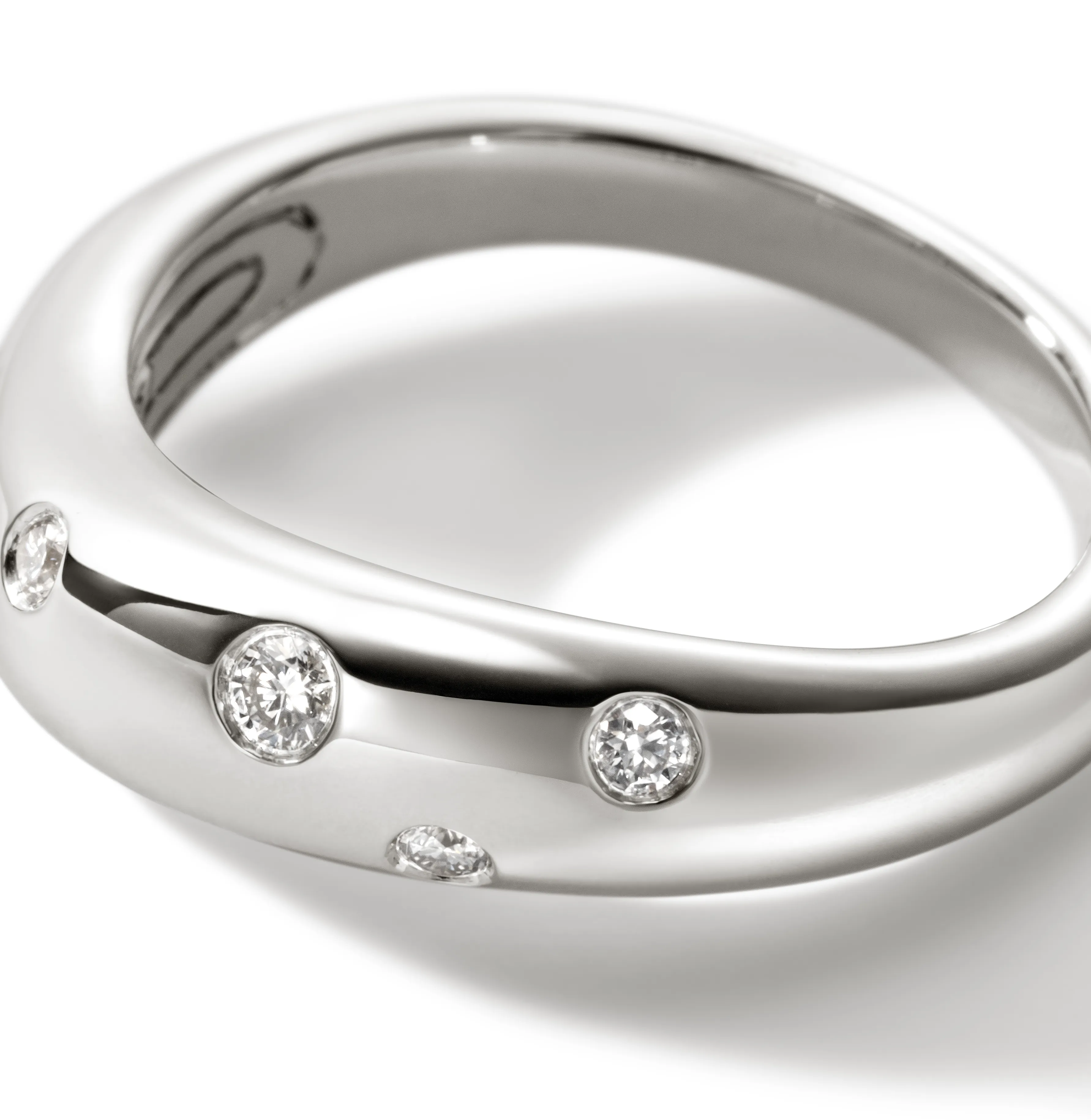John Hardy Surf Silver Scattered Diamond Ring