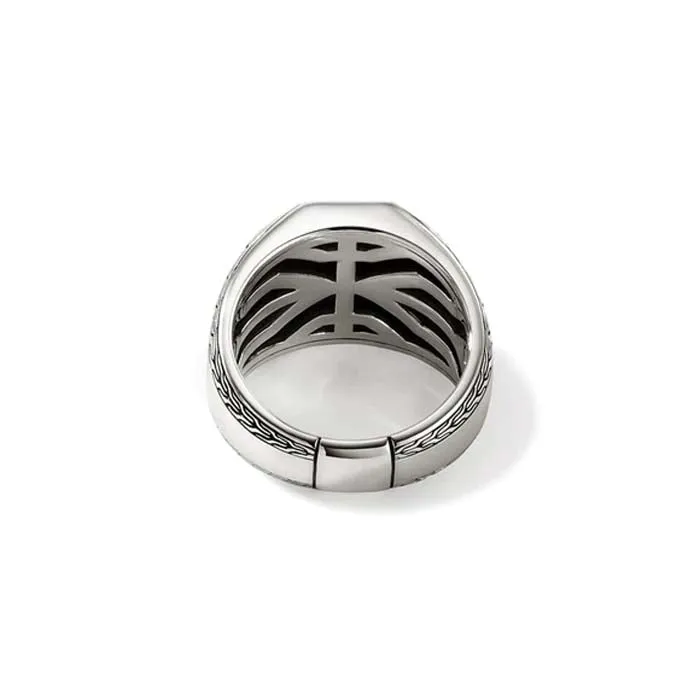 John Hardy Turquoise Signet Ring in Sterling Silver - Size 11