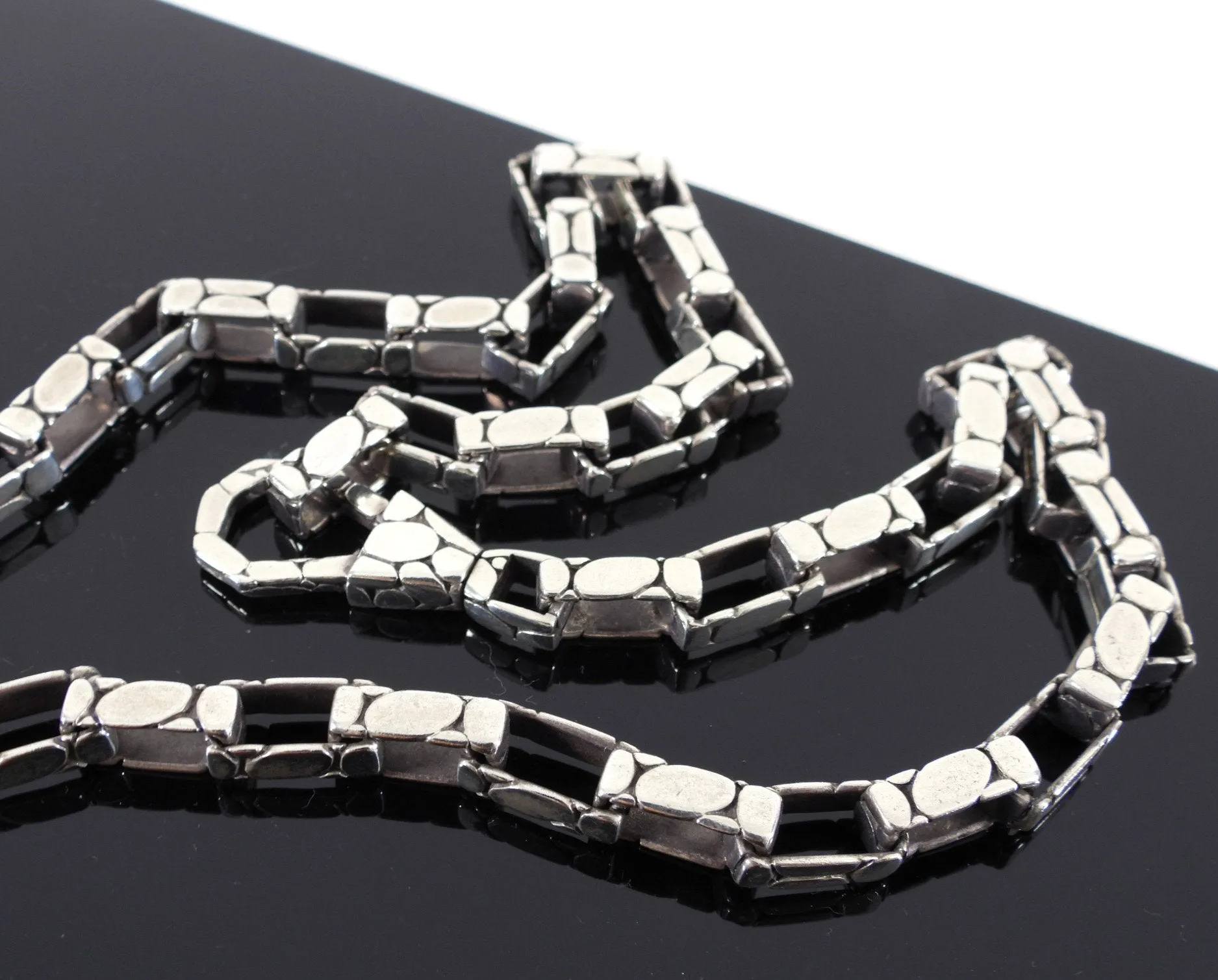 John Hardy Vintage Sterling Silver Box Chain Necklace