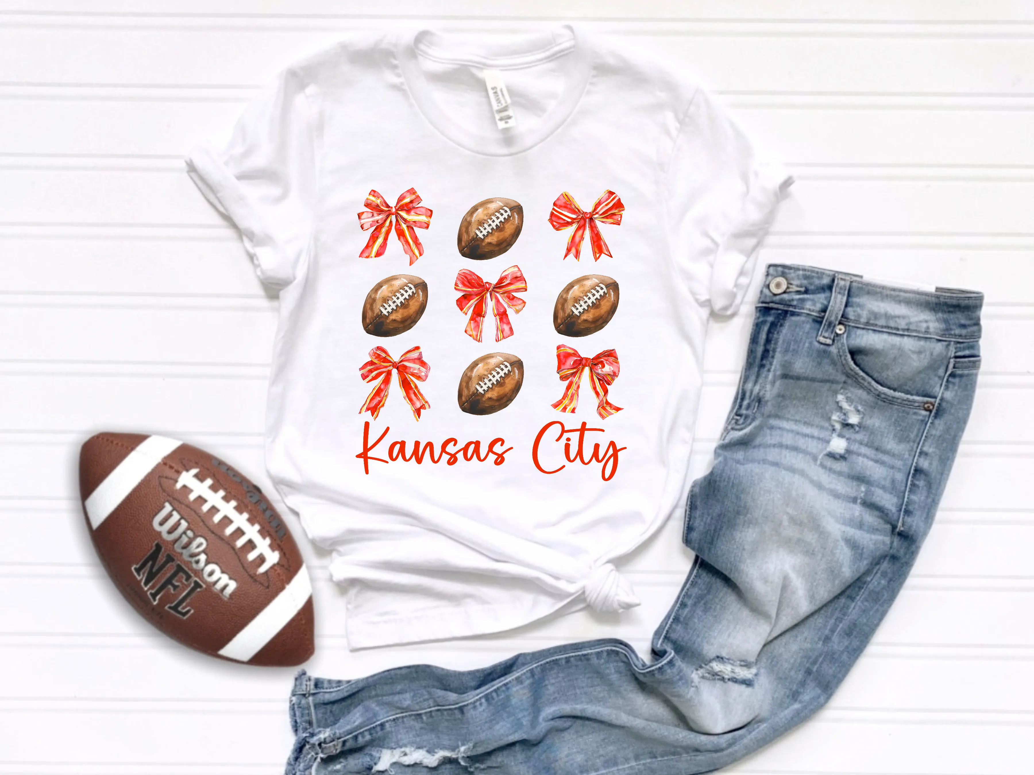 Kansas City Football Bows 2.0 (D551)