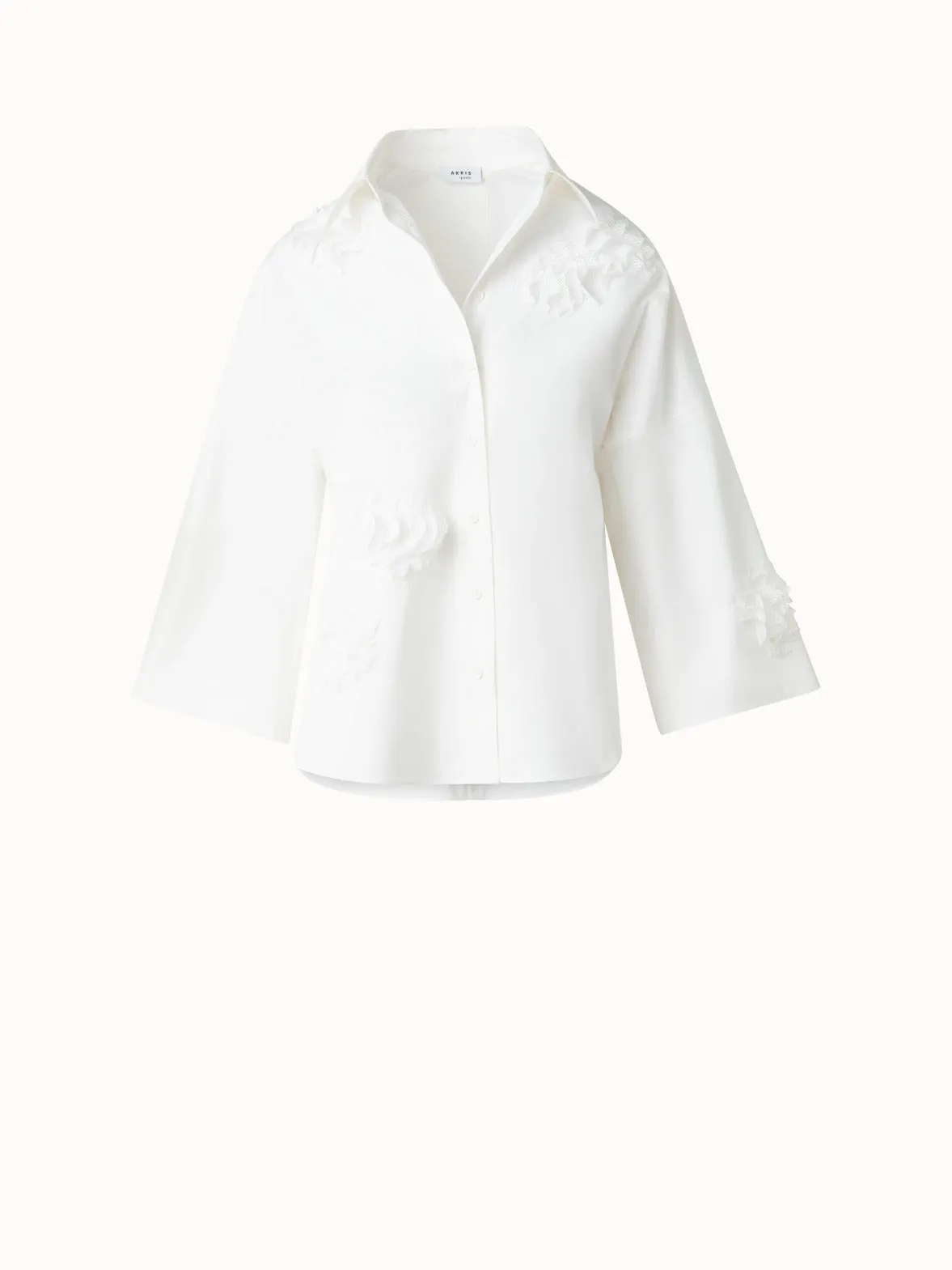 Kimono Blouse with 3D Carnation Detail
