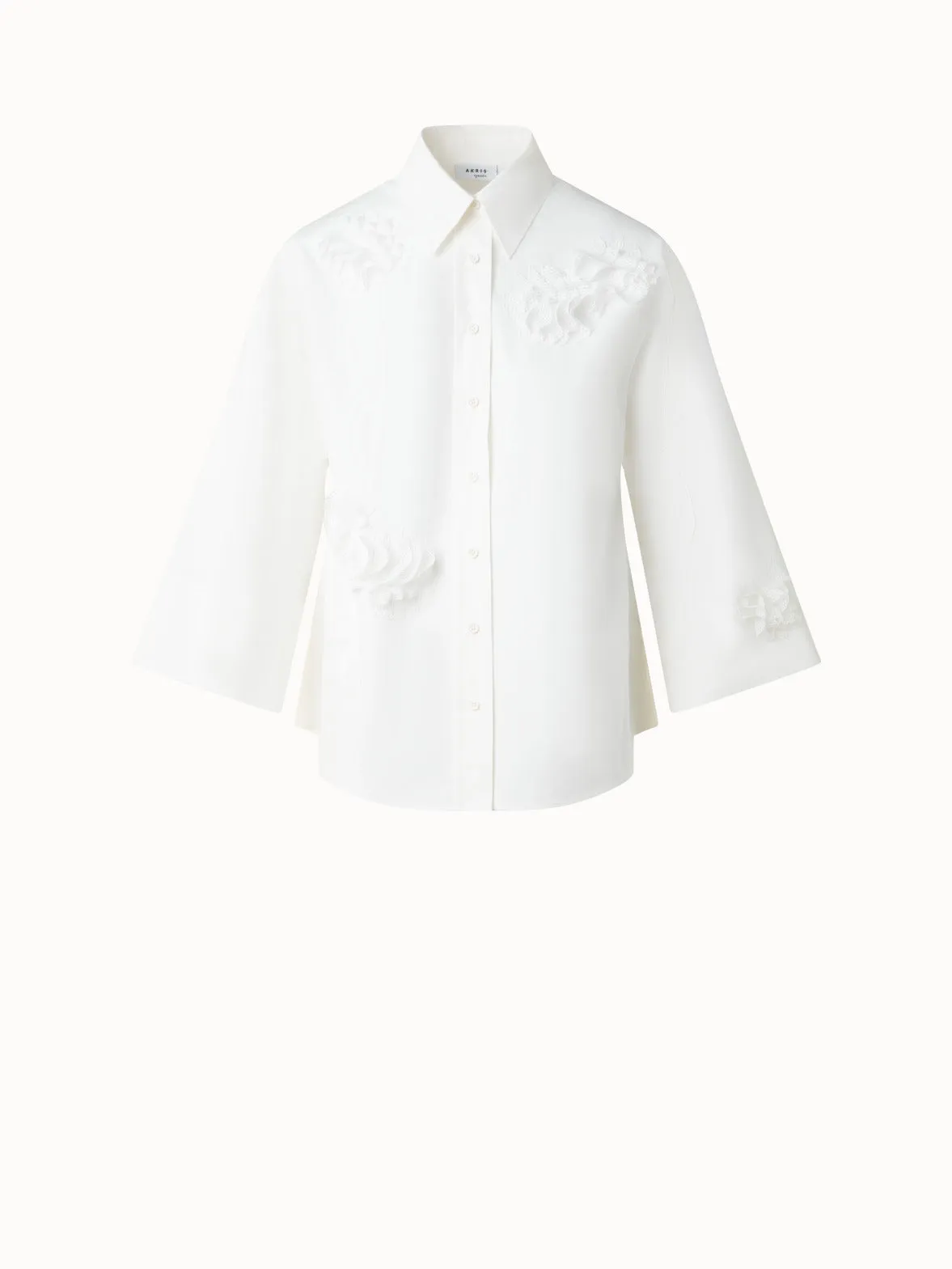 Kimono Blouse with 3D Carnation Detail