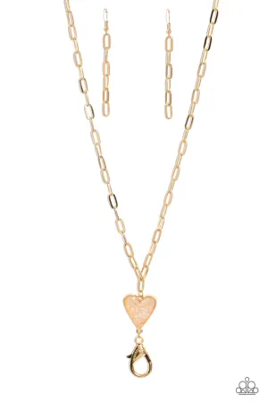 Kiss and SHELL - Gold Lanyard