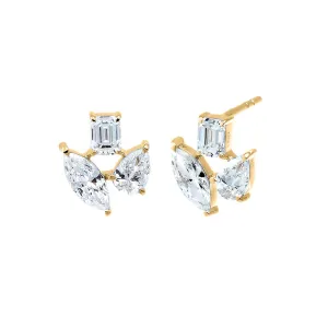 Lab Grown Diamond Fancy Shape Stud Earring 14K
