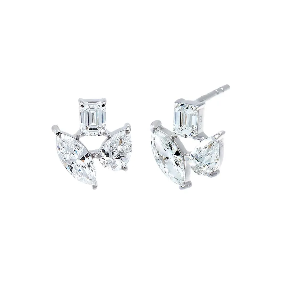 Lab Grown Diamond Fancy Shape Stud Earring 14K