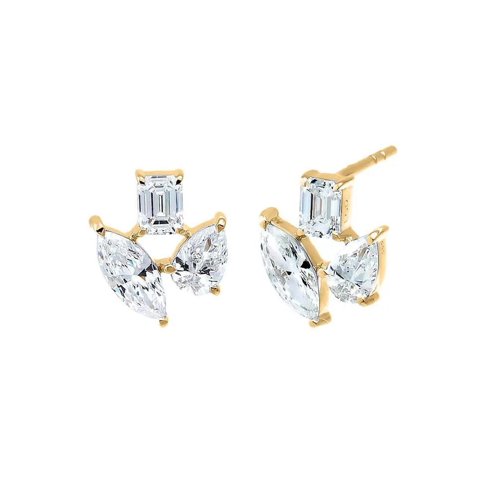 Lab Grown Diamond Fancy Shape Stud Earring 14K