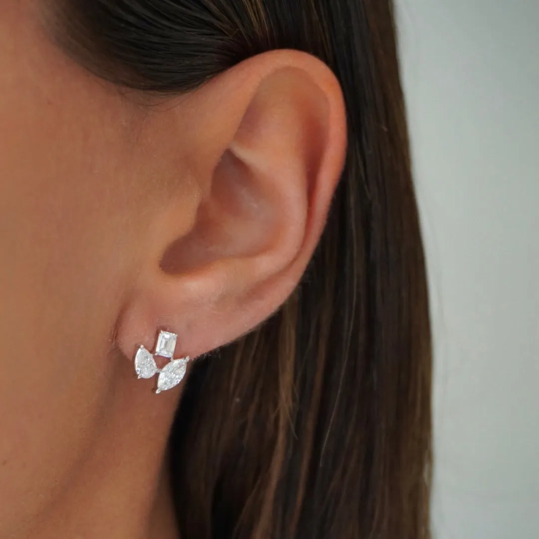Lab Grown Diamond Fancy Shape Stud Earring 14K