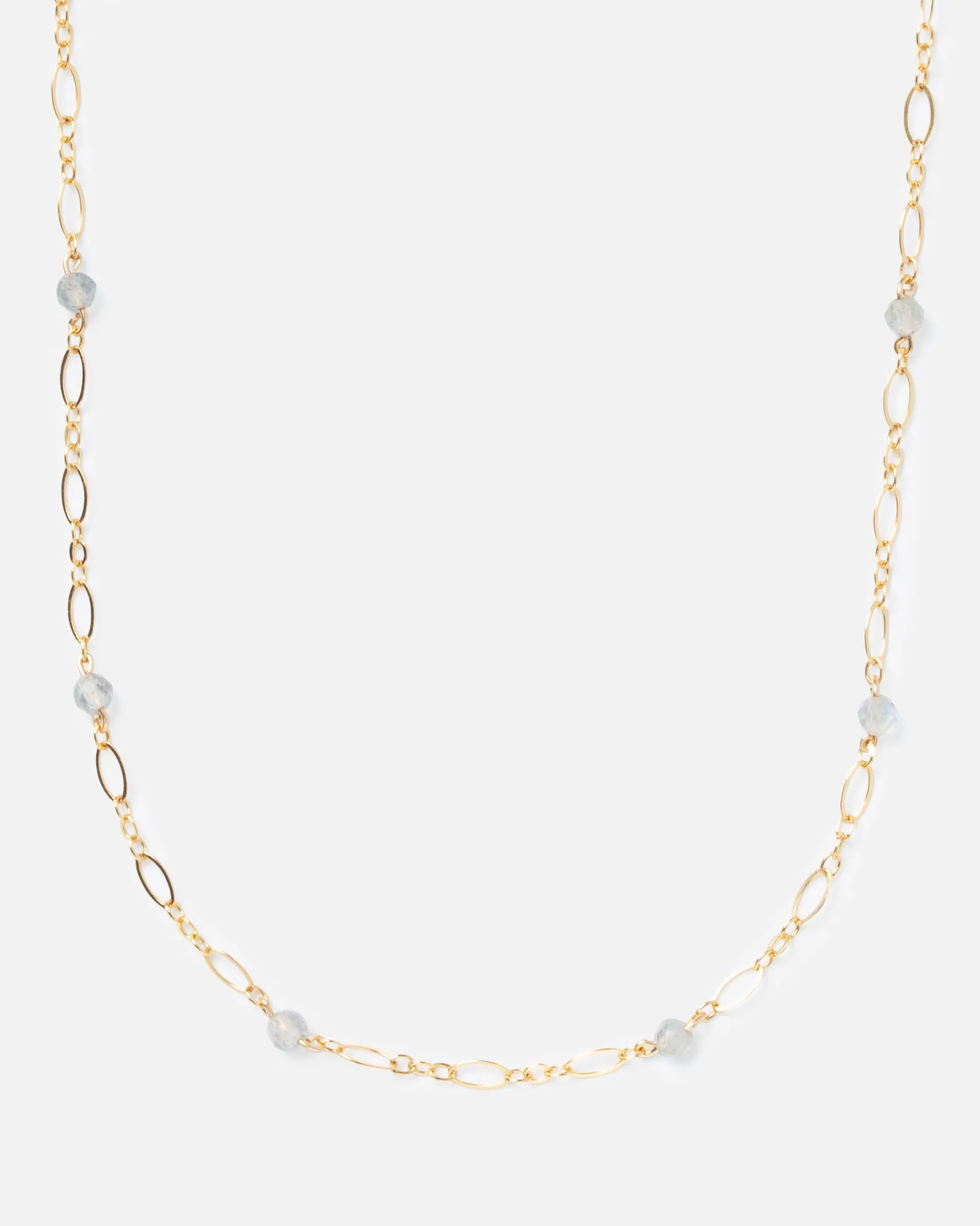 LABRADORITE BEADED 14K GOLD FILLED FANCY CHAIN
