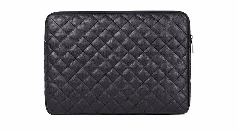 Leather Plaid Laptop Case 15-inch