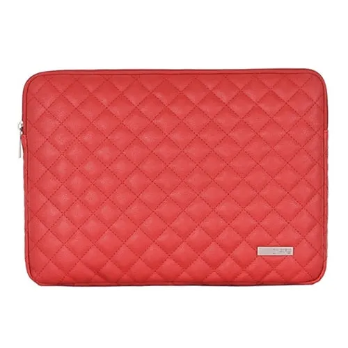 Leather Plaid Laptop Case 15-inch