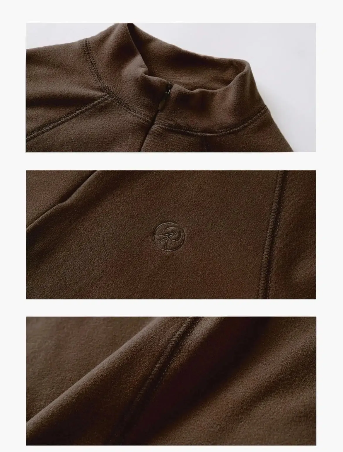 Logo Detail Sleek High-Neck Zippered Pullover