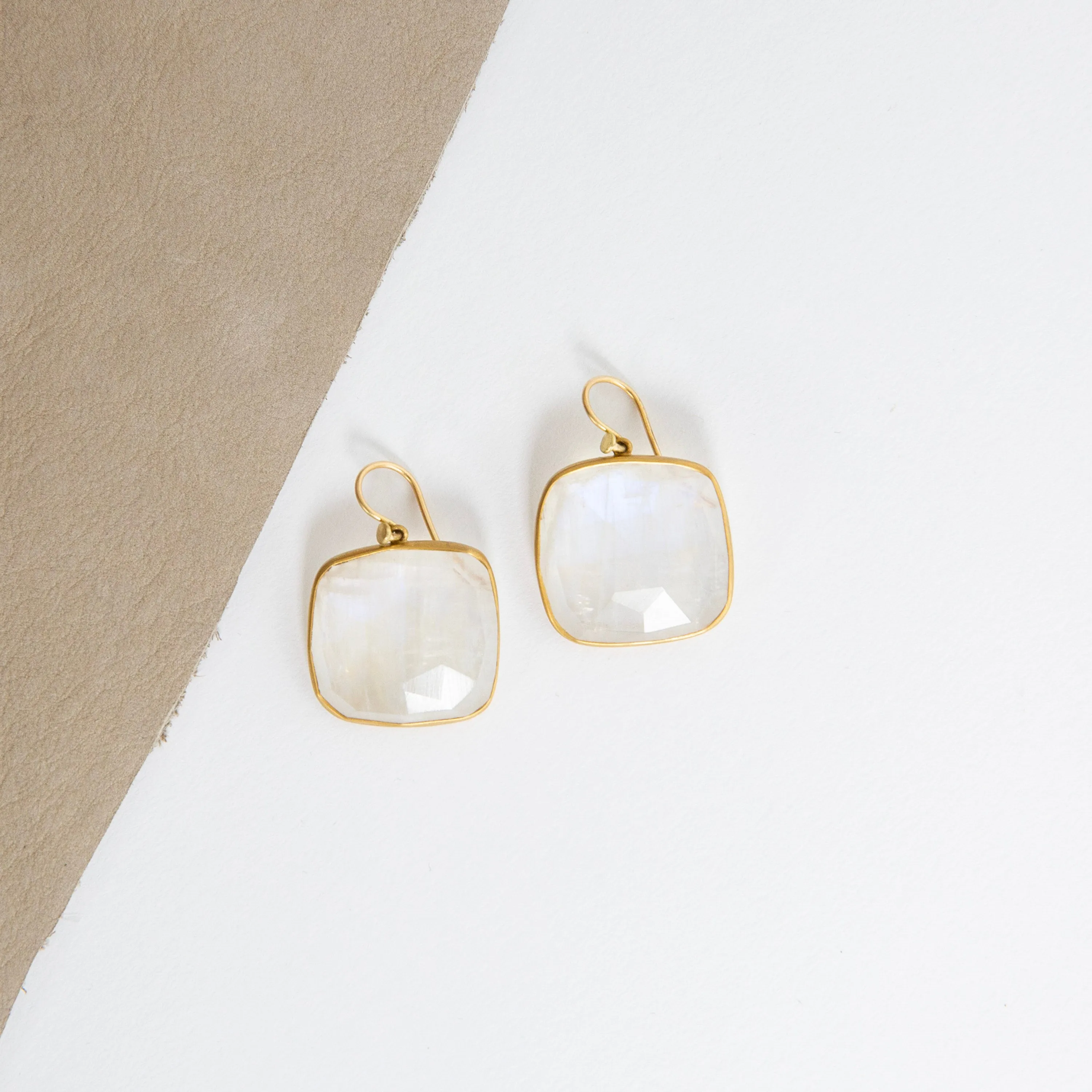Lola Brooks<br>22K Moonstone Cushion Earrings