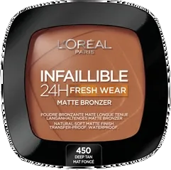 loreal paris Infallible 24h Longwear Soft Matte Bronzer 450 Deep Tan 90ml