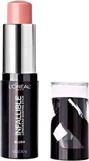 L'Oreal Paris Makeup Infallible Longwear Blush Shaping Stick, Up to 24hr Wear, Buildable Cream Blush Stick, 45 Sexy Flush, 0.3 oz.