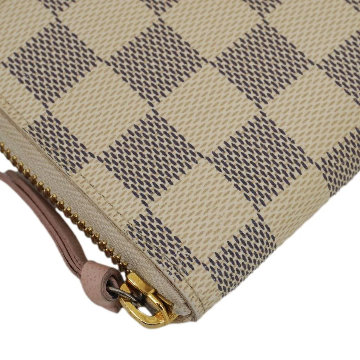 LOUIS VUITTON Clemence Damier Azur Wallet Rose Ballerine