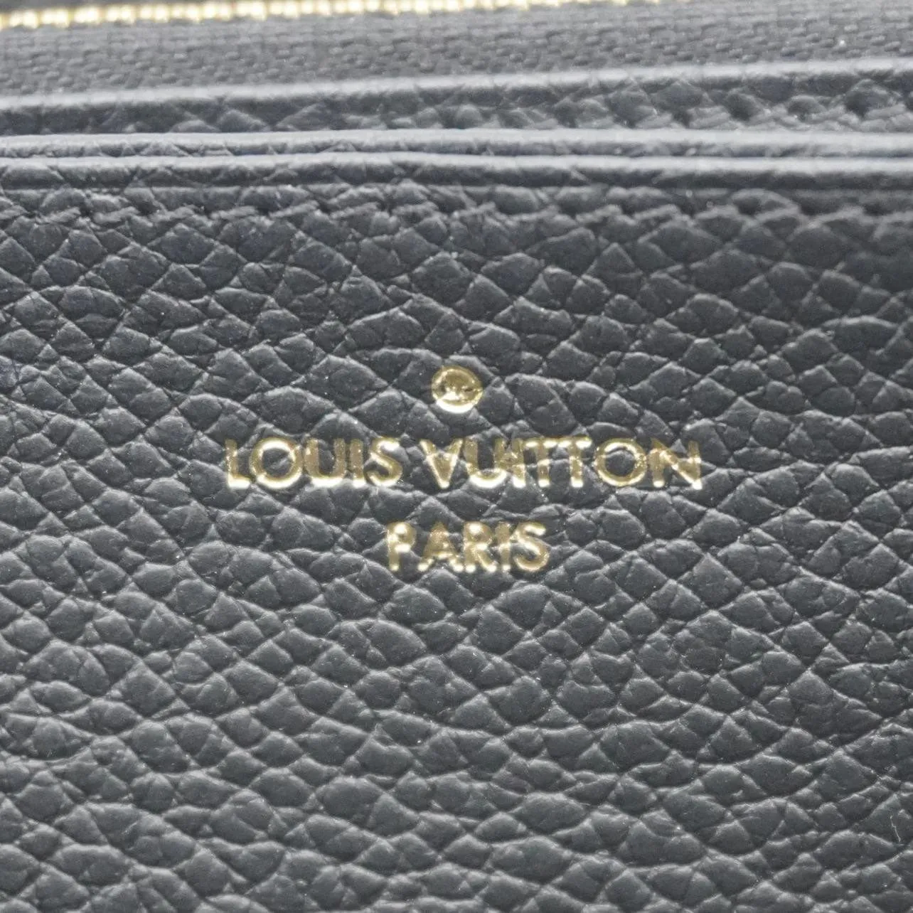 LOUIS VUITTON Clemence Monogram Empreinte Leather Wallet Black