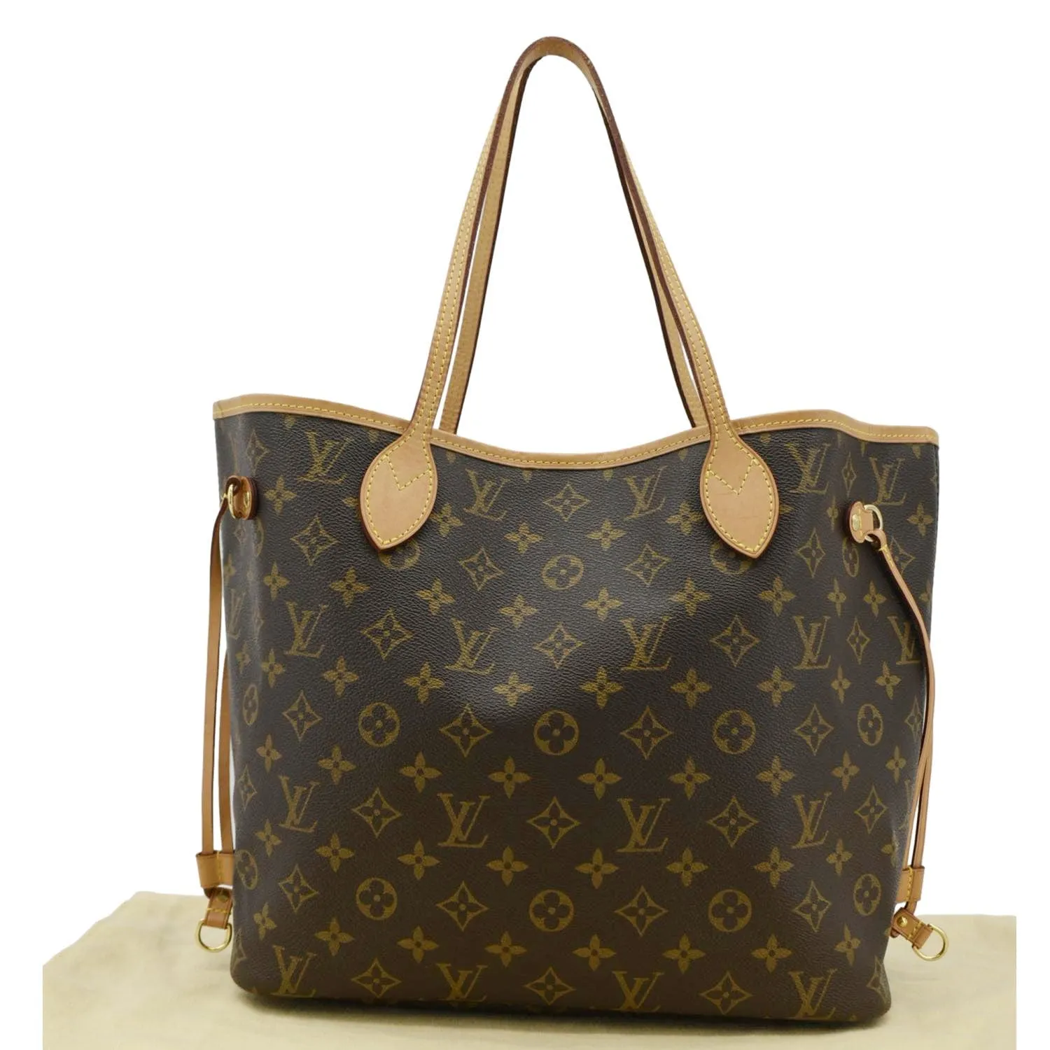 LOUIS VUITTON Neverfull MM Monogram Canvas Tote Bag Brown