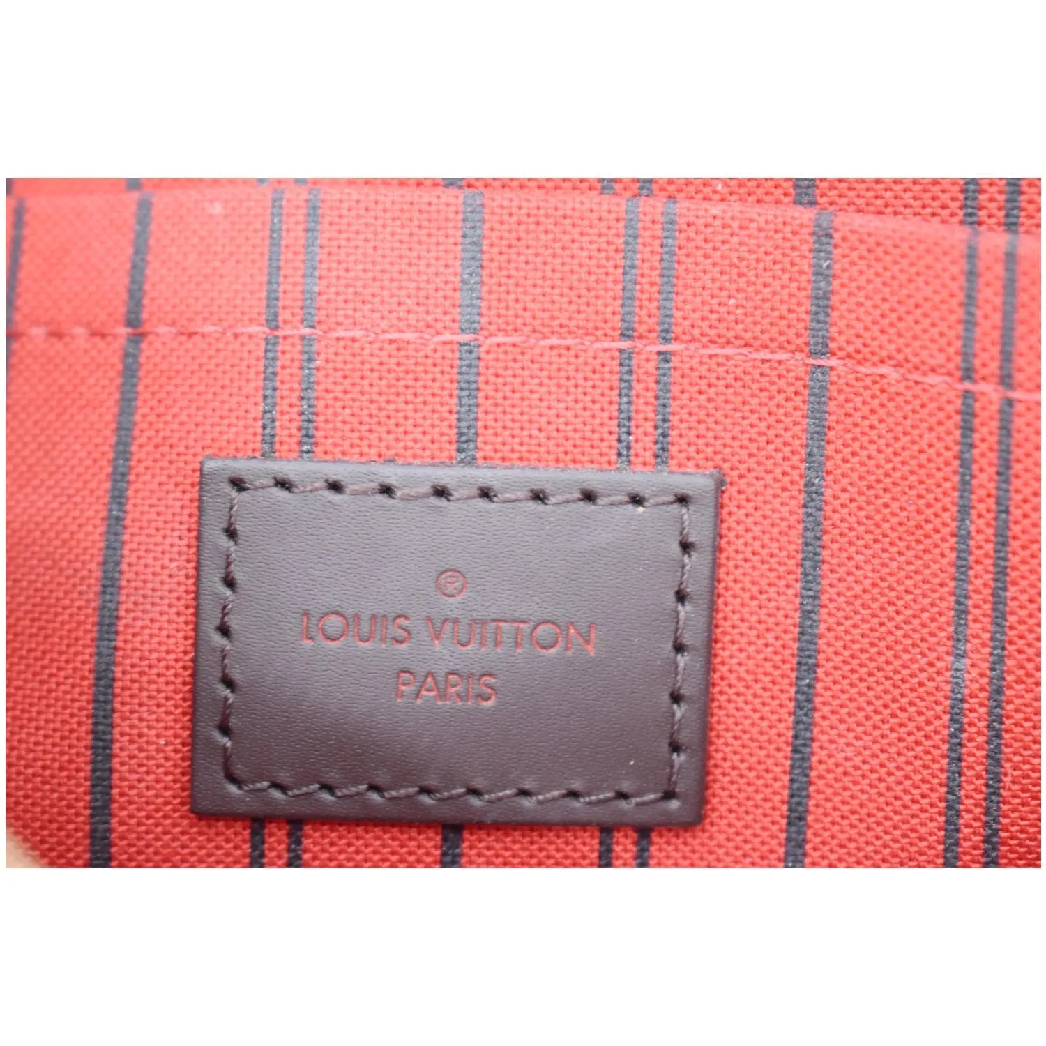 LOUIS VUITTON Pochette Wristlet Pouch Damier Ebene Neverfull MM Brown