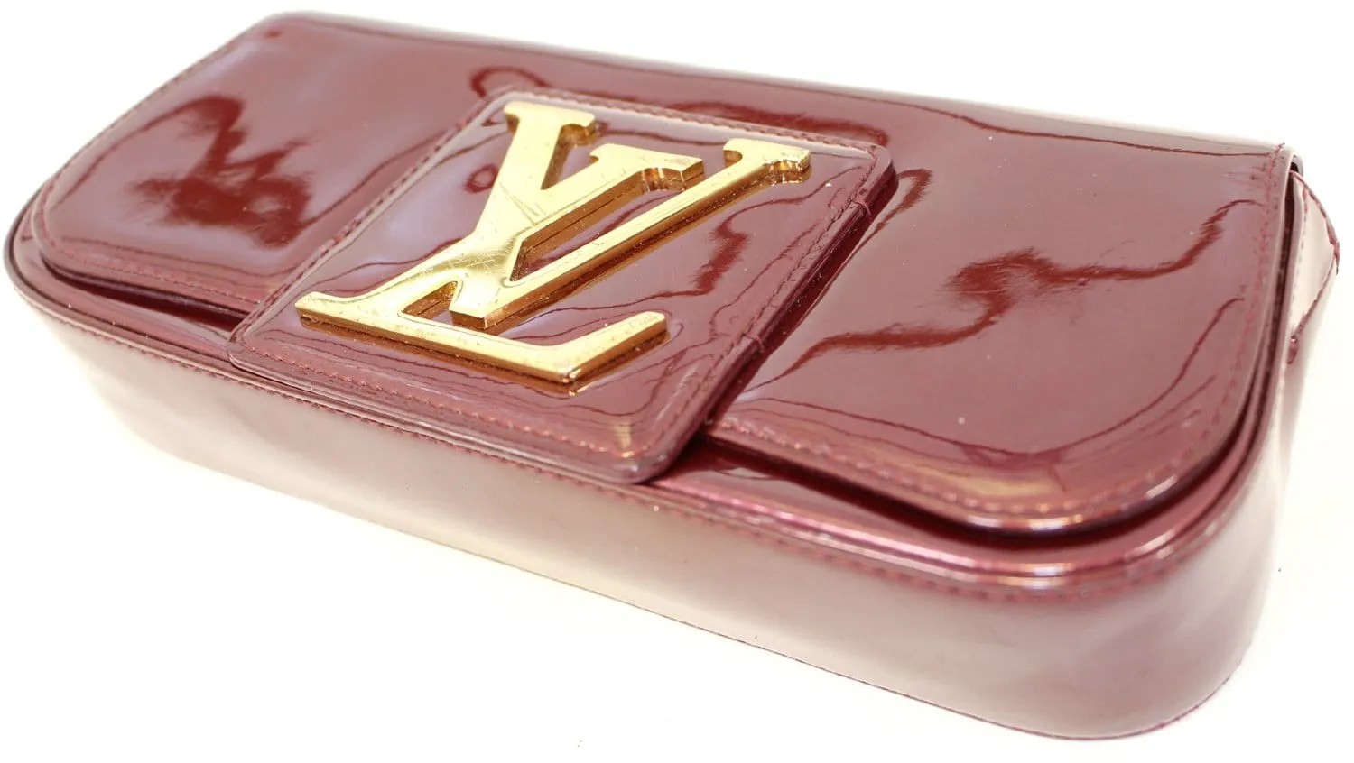 LOUIS VUITTON Rouge Fauviste Vernis Pochette Sobe Clutch Bag