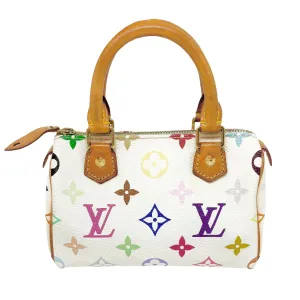 Louis Vuitton White Murakami Nano Speedy Bag