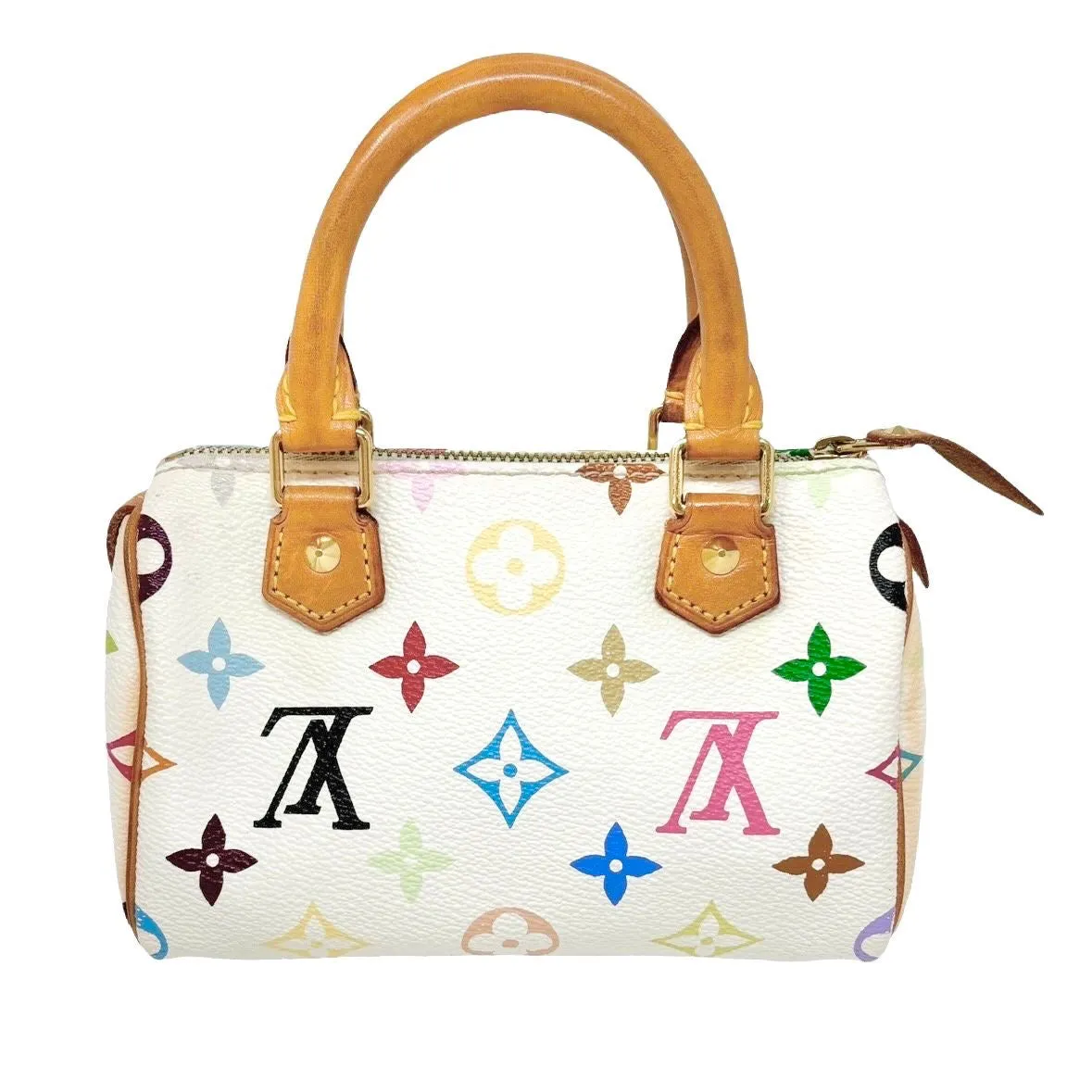 Louis Vuitton White Murakami Nano Speedy Bag