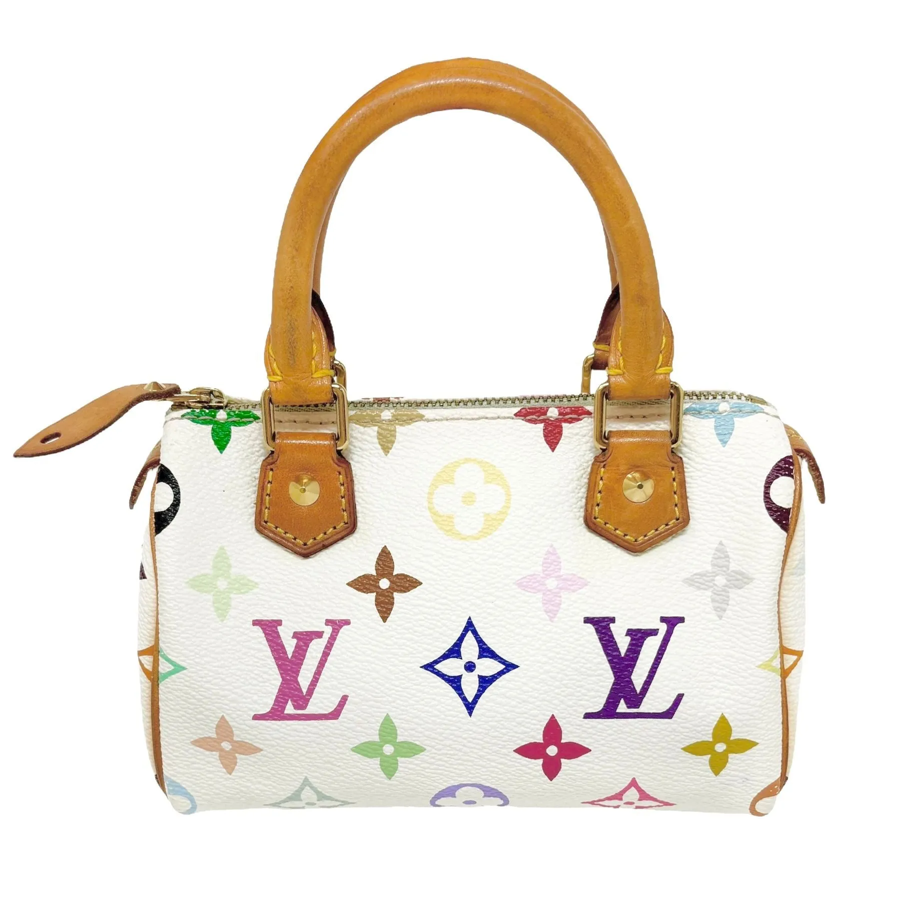 Louis Vuitton White Murakami Nano Speedy Bag