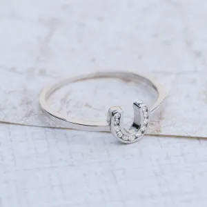 Lucky Sterling Silver Horseshoe Ring