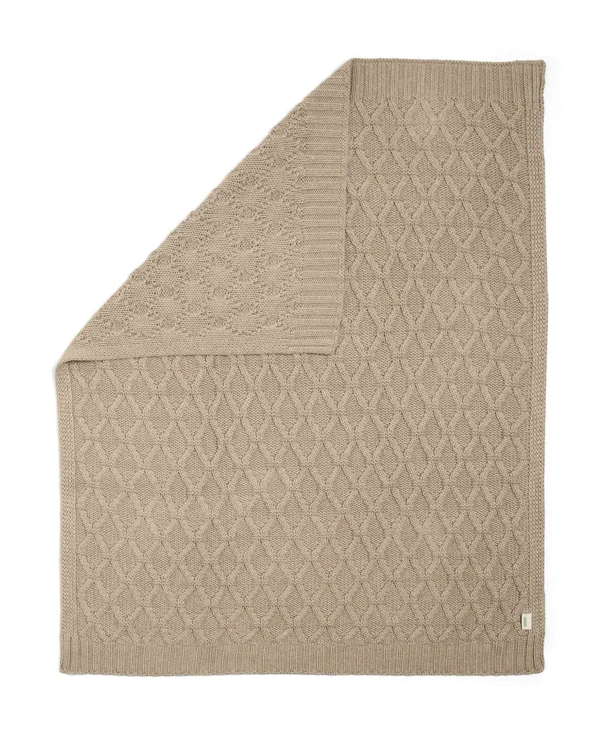 Mamas & Papas Cable Knit Blanket - Welcome to the World, Seedling Mocha